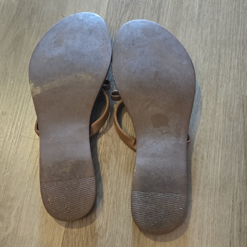 Tory Burch Brown Leather Thong Sandals - Picture 4 of 4